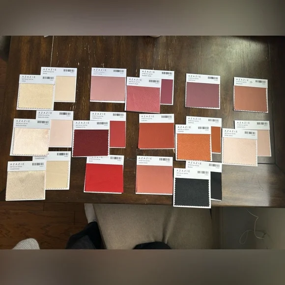 Azazie & Birdy Grey bridesmaid dress fabric swatches! Warm neutrals! - Picture 2 of 5